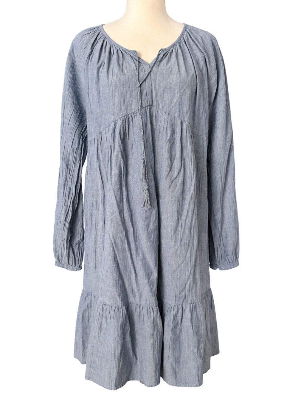 Time and Tru Blue Peasant Tunic Dress